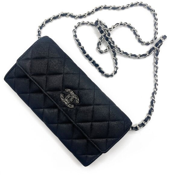 CHANEL CC Wild Stitch Lambskin Wallet Chain Shoulder Crossbody - Picture 3 of 14